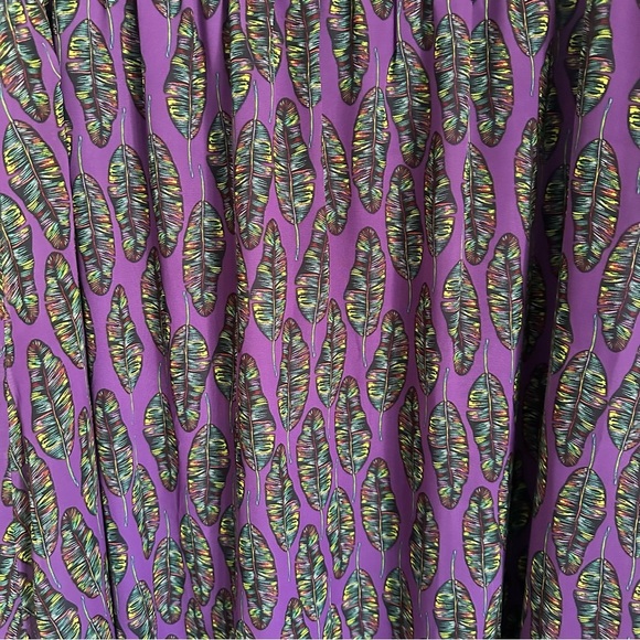 Lularoe Lola Purple Feather Pattern Skirt Sz XL Flowy Hippie Fairy Festival Boho - Picture 2 of 9